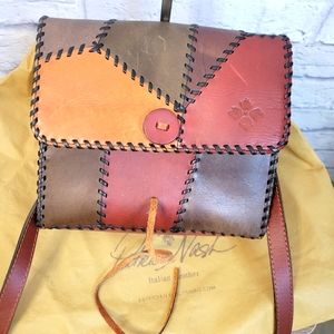 Patricia Nash Patchwork DANTE Crossbody Leather Flap Shoulder Bag